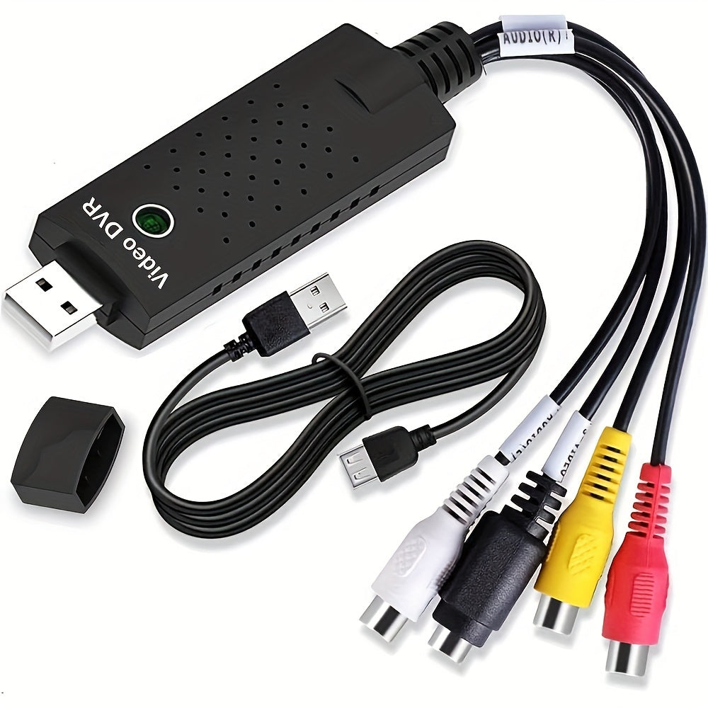 USB Video Capture Card for VHS to Digital Conversion Compatible with Windows and Mac