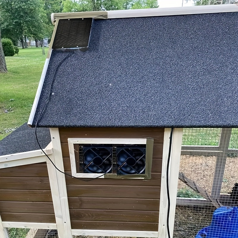 Solar Powered Ventilation Fan Kit for Chicken Coops Greenhouses Sheds Pet Rooms