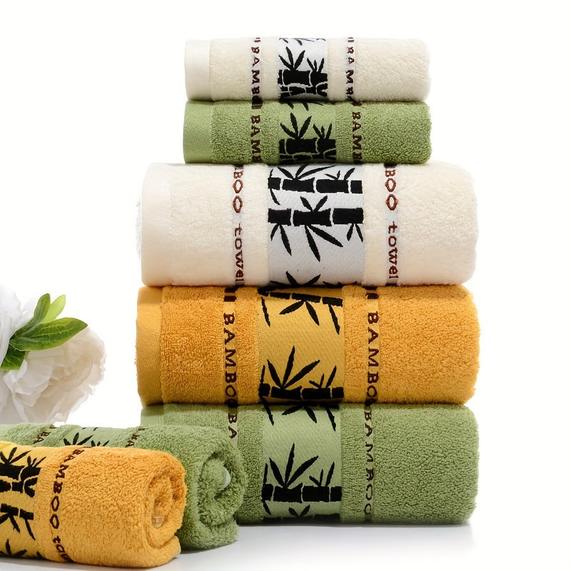 Bamboo Fiber Towel Set 3 Pieces Bath and Hand Towels Soft Highly Absorbent