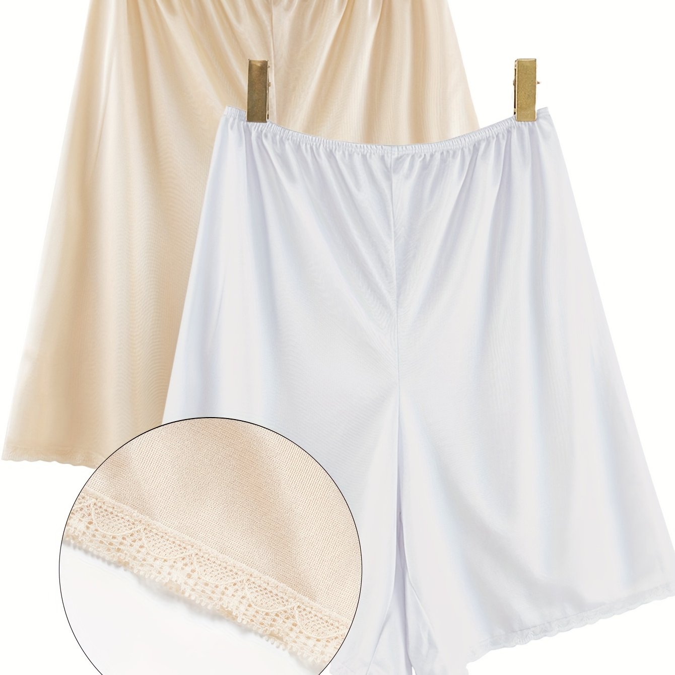 Women's Breathable Floral Patchwork Wide-Leg Skirt Pants Two Pack