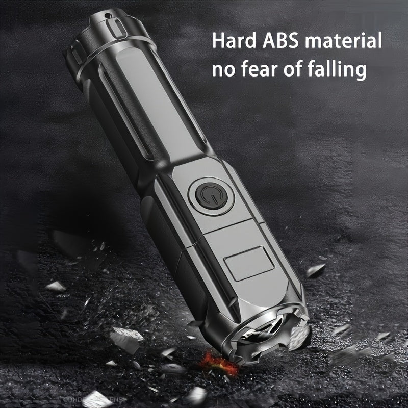 Portable LED Flashlight with USB Charging 800mAh Battery for Outdoor and Home Use