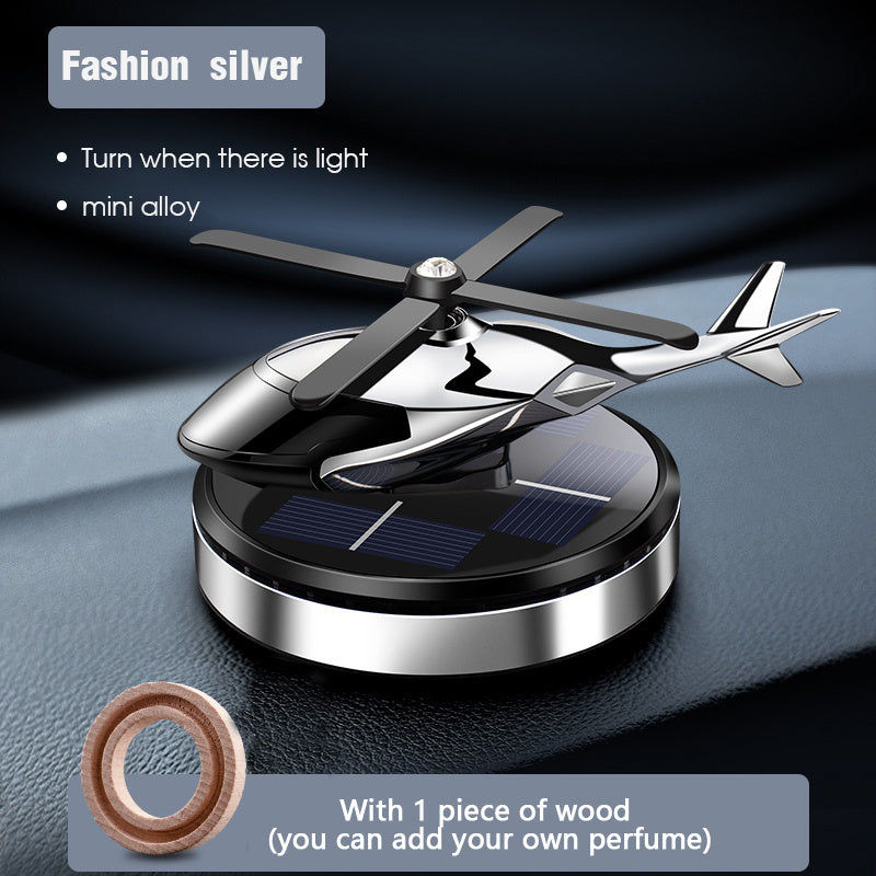 Solar Aluminum Rotating Helicopter Car Interior Decoration Model Without Fragrance Oil