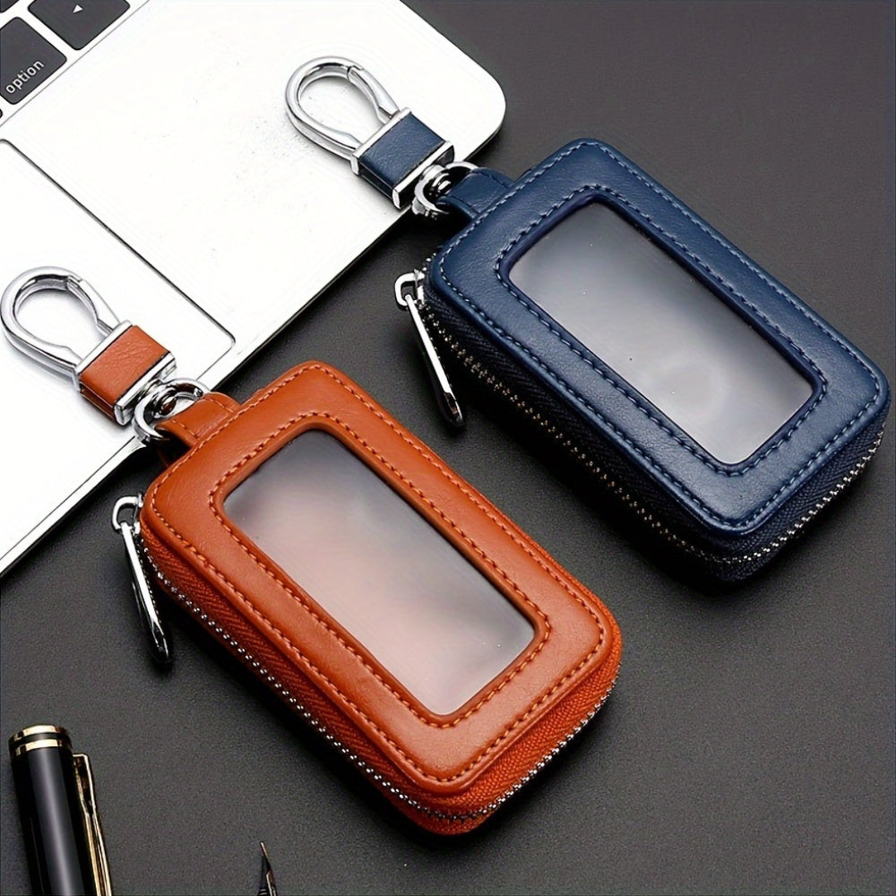 Universal PU Leather Car Key Fob Case Black Burgundy Blue Brown Key Protector