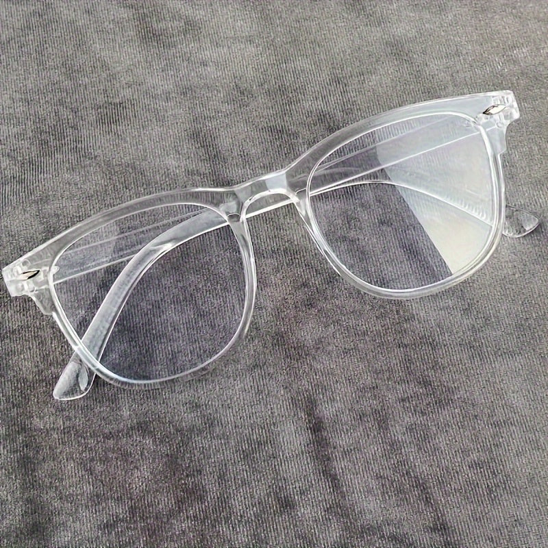 Square Blue Light Blocking Glasses with Black Frame and Blue Tinted Arms