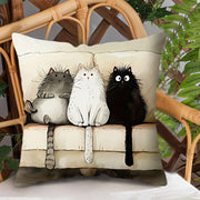 Cartoon Cat Throw Pillow Cover 44.96x44.96cm Polyester Sofa Bedroom Decor
