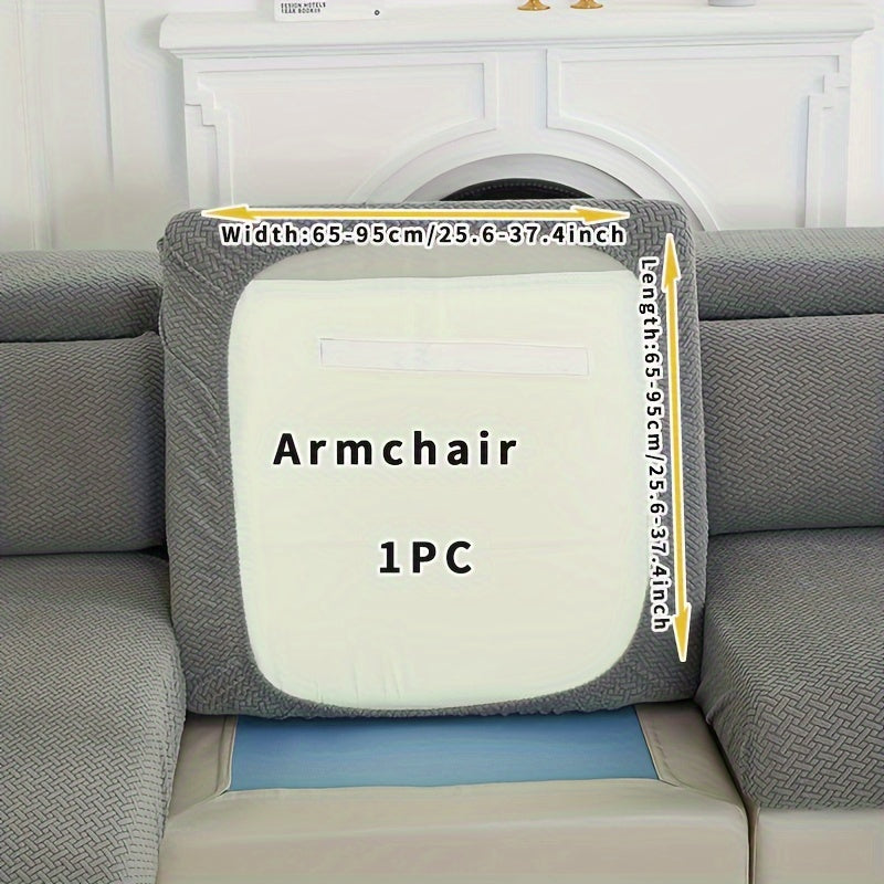 Серый флисовый чехол для дивана, подходящий для всех сезонов, эластичный и защитный для домашнего использования.