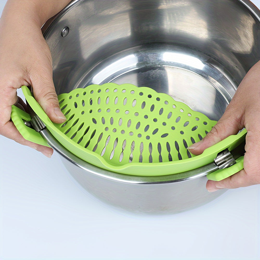 Silicone Strainer Clip for Pots and Pans, Food Colander, Kitchen Tool