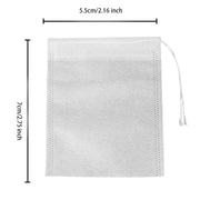 Disposable Tea Filter Bags 100Pcs Transparent Non-Woven Drawstring for Loose Leaf Tea