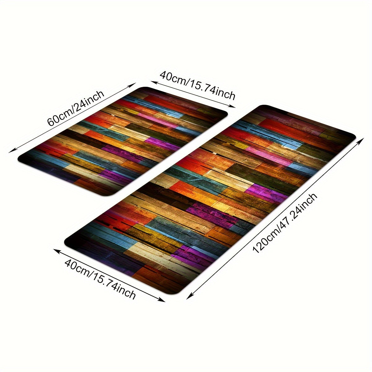 Kitchen Mat Anti-Slip Absorbent Washable Runner Rug for Hallway Laundry 2 Pieces