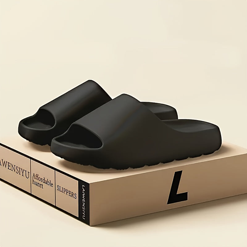 Унисекс oversized домашние и уличные тапочки на slip-on черный, белый, коричневый