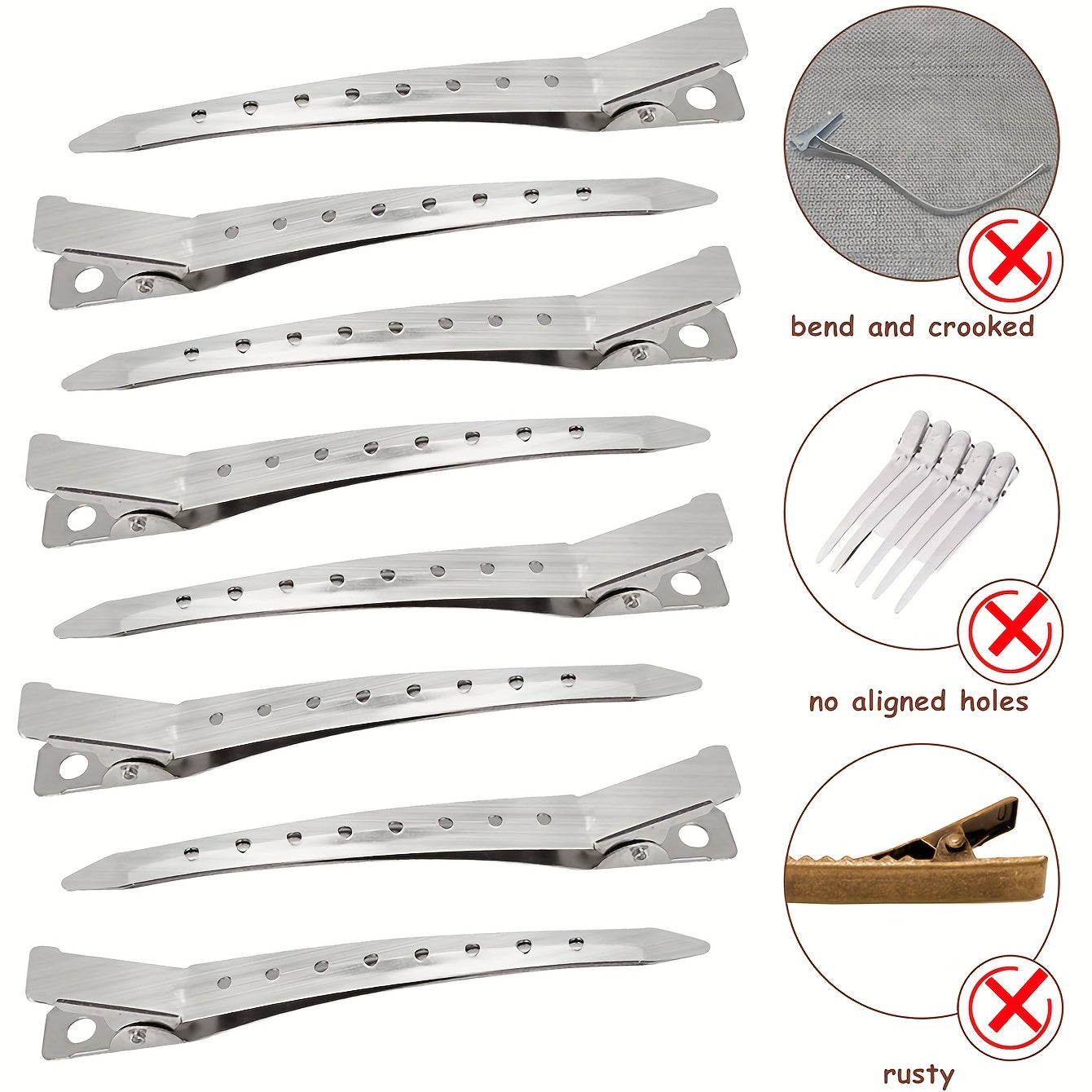 24 Pieces Hair Styling Clips for Makeup Artists and Hairdressing, Ripple and Duckbill Clips