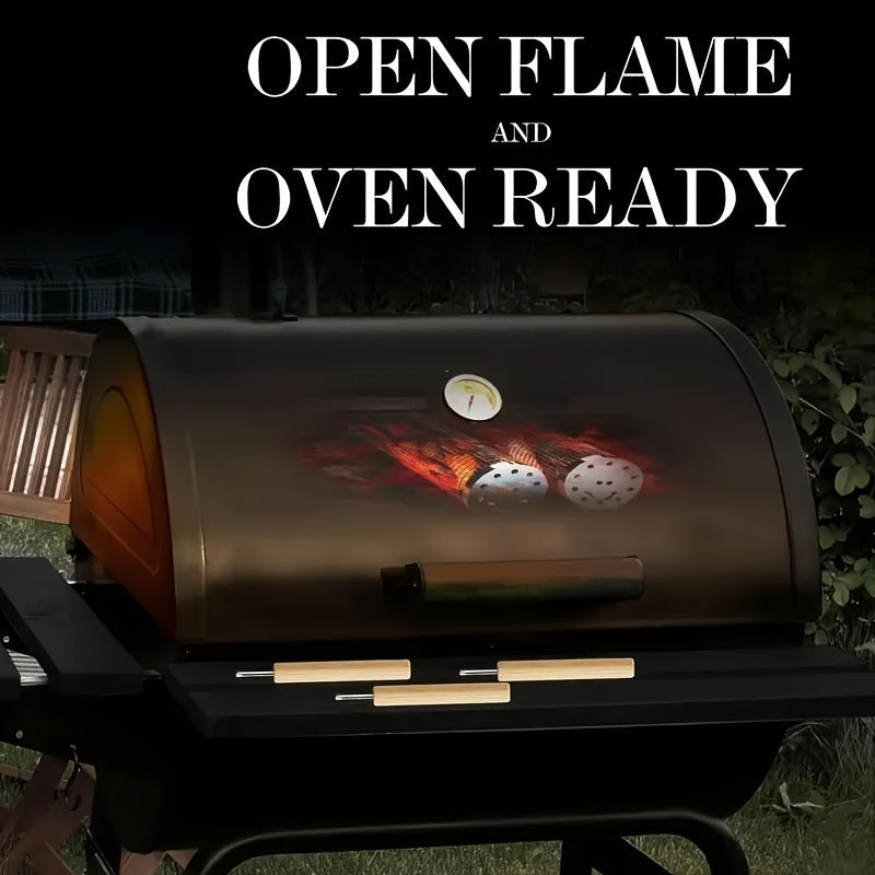 304 Stainless Steel Grill Baskets with Detachable Wooden Handles for Vegetables and Shrimp