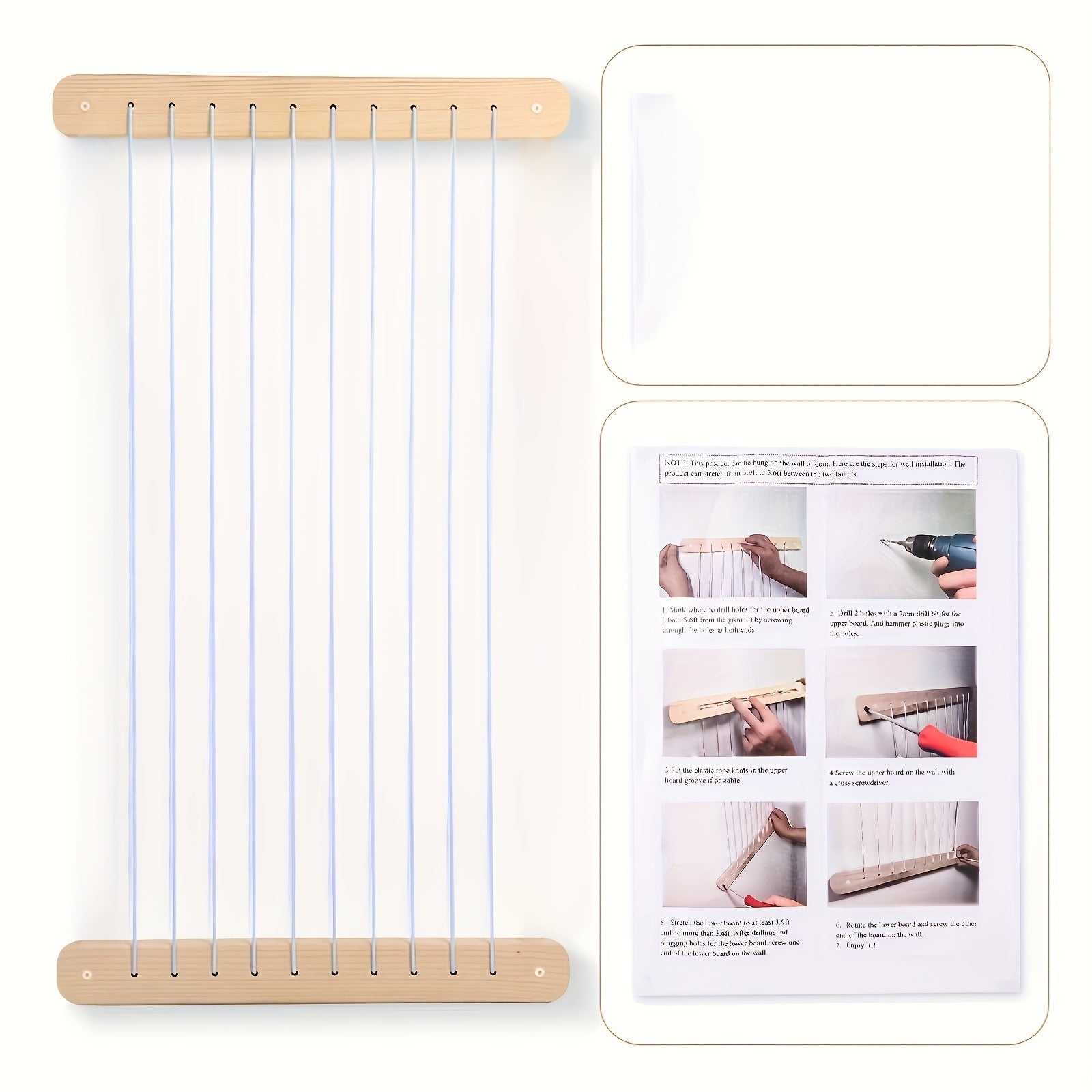 Wooden Wall-Mounted Toy Organizer Plush Animal Hammock Nursery Storage Net