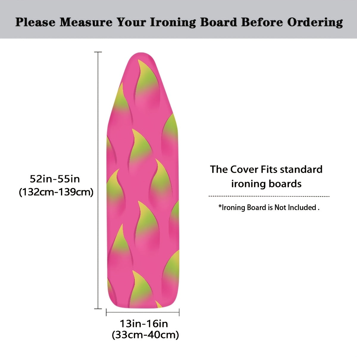 Colorful Fruit Prints Ironing Board Cover and Pad 38x137cm Stain Resistant
