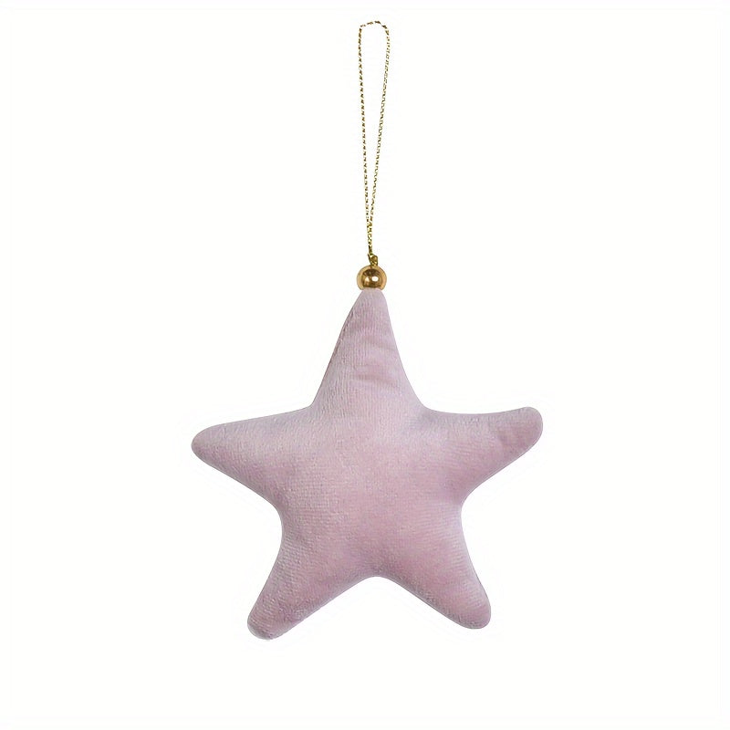 Velvet Christmas Star Ornament for Tree and Home Decoration