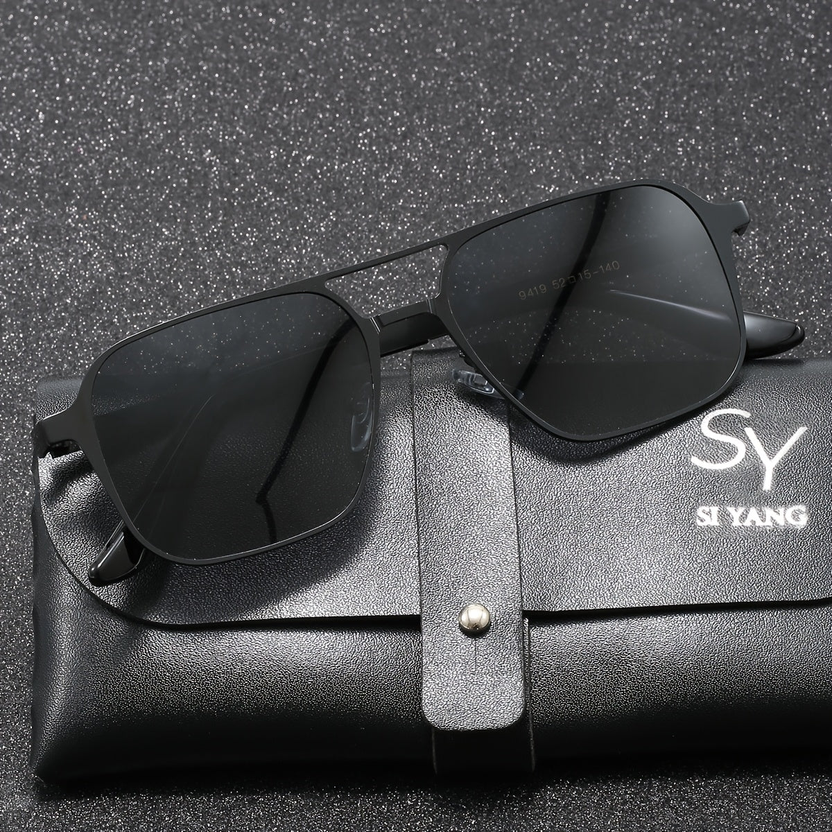 Men's Polarized Sunglasses Stainless Steel Full Rim Wide for Fishing Driving Gift