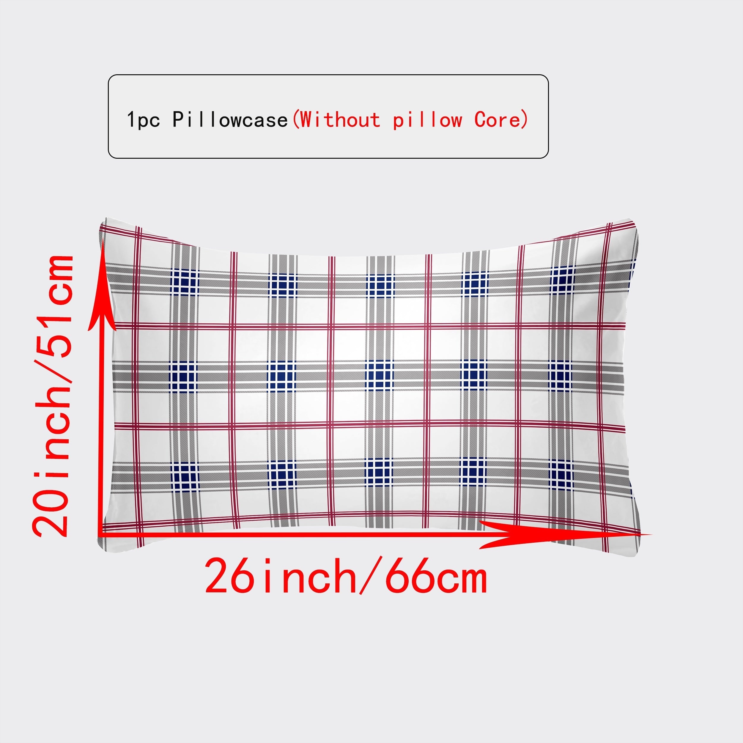 Luxurious Envelope Pillowcase Various Sizes White Gray Plaid Red Green Botanicals Leopard Geometric
