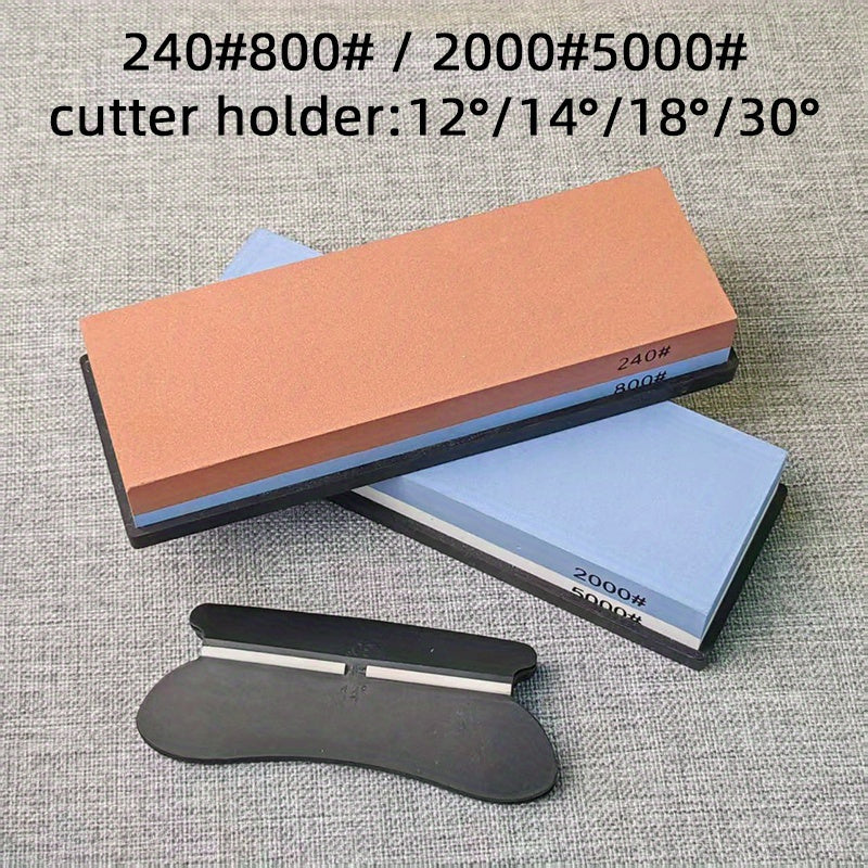 Afilador de cuchillos de cocina de doble cara con base antideslizante con pinza, piedra de aceite de 1000 grit