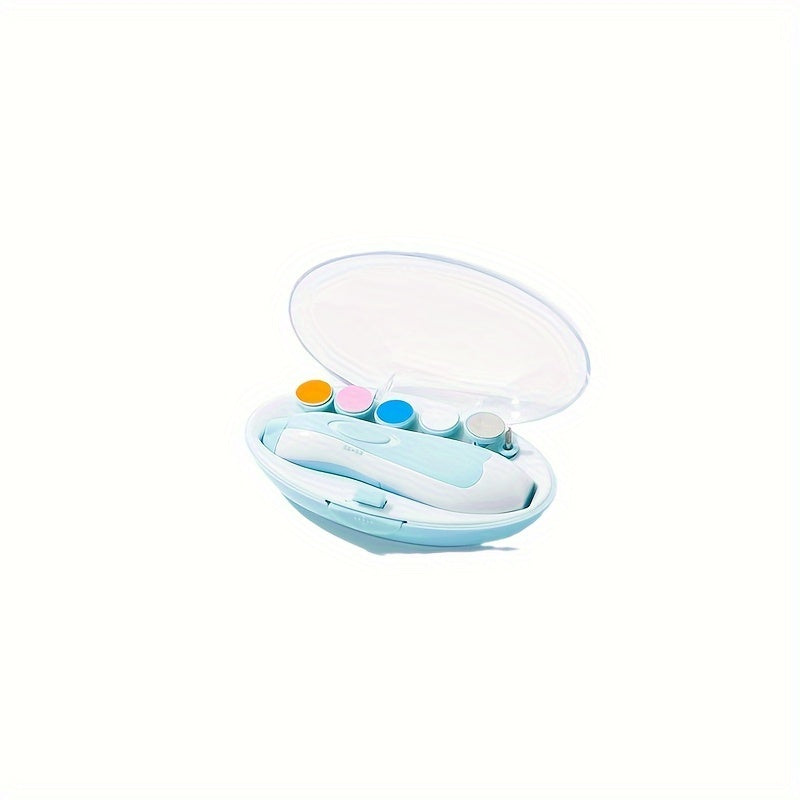 6-in-1 Nail Care Kit for Kids Pink Blue Electric Grinder Clippers Manicure Set