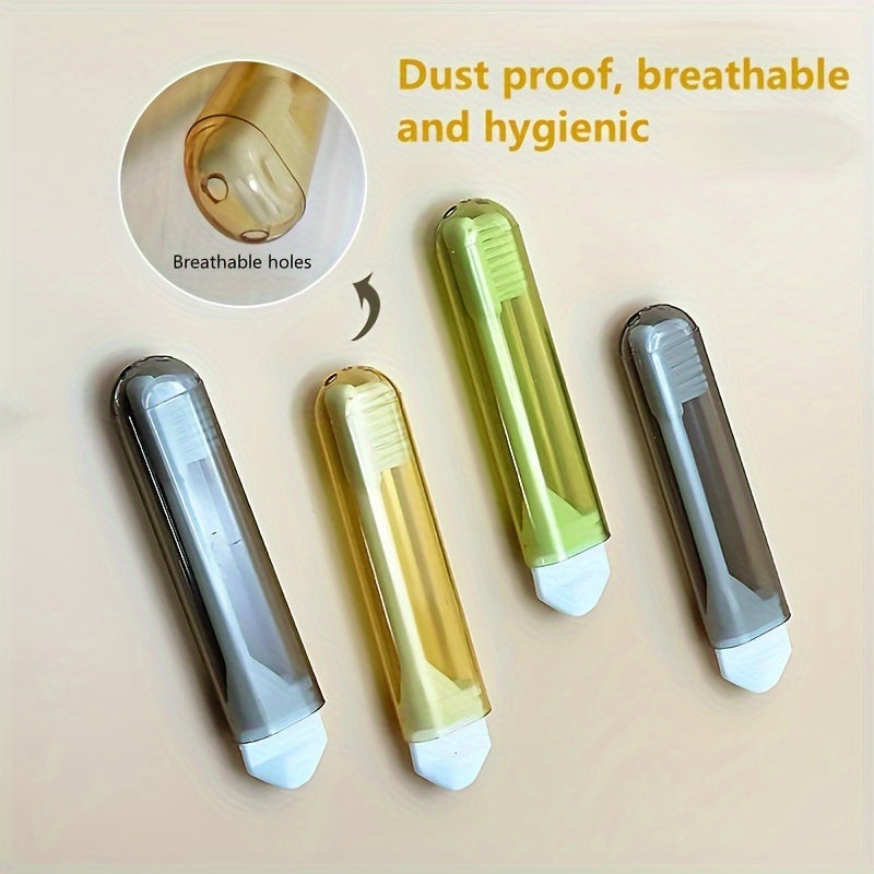 Portable Foldable Travel Toothbrush with Soft Bristles and Breathable Cap