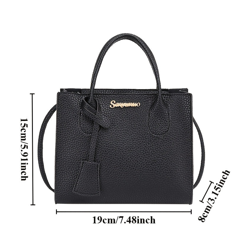 Ladies Handbags Zipper Closure PU Lychee Pattern Small Crossbody Bag for Women