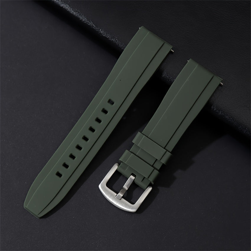 Silicone Rubber Watch Strap 20mm 22mm Quick Release Sports Watch Band in Black Green Orange Blue
