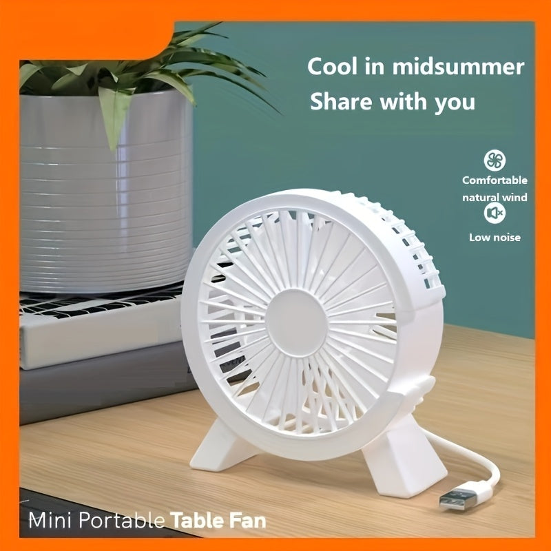 Silent USB Desk Fan for Office Dorm Room Quiet Compact Cooling