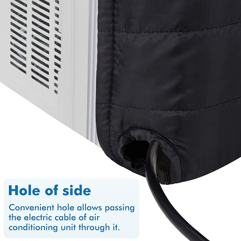 Black Window Air Conditioner Cover 43.18x33.02x7.62cm Dust Water Resistant Outdoor