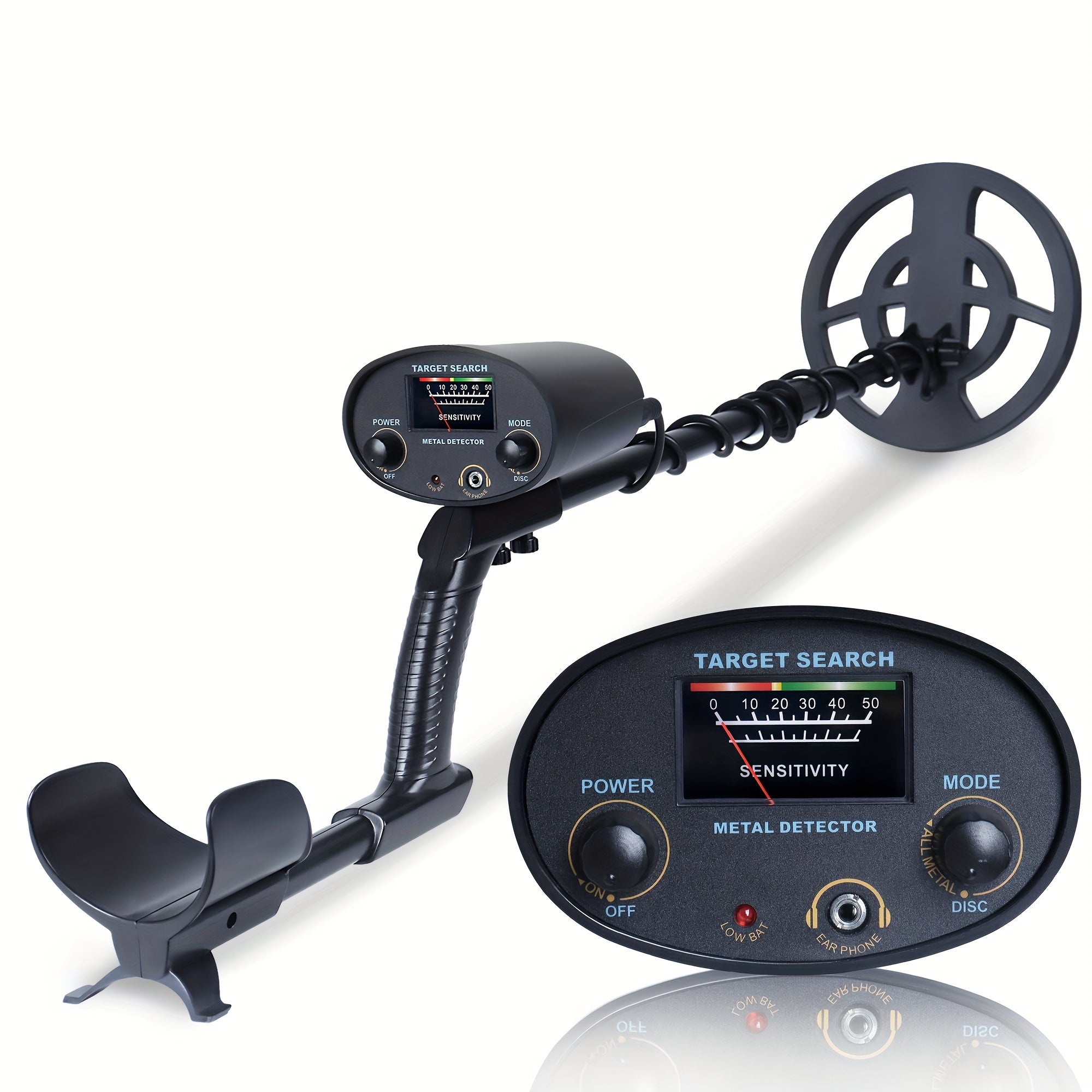 High-Sensitivity Metal Detector for All Ages Adjustable Height All-Metal Detection