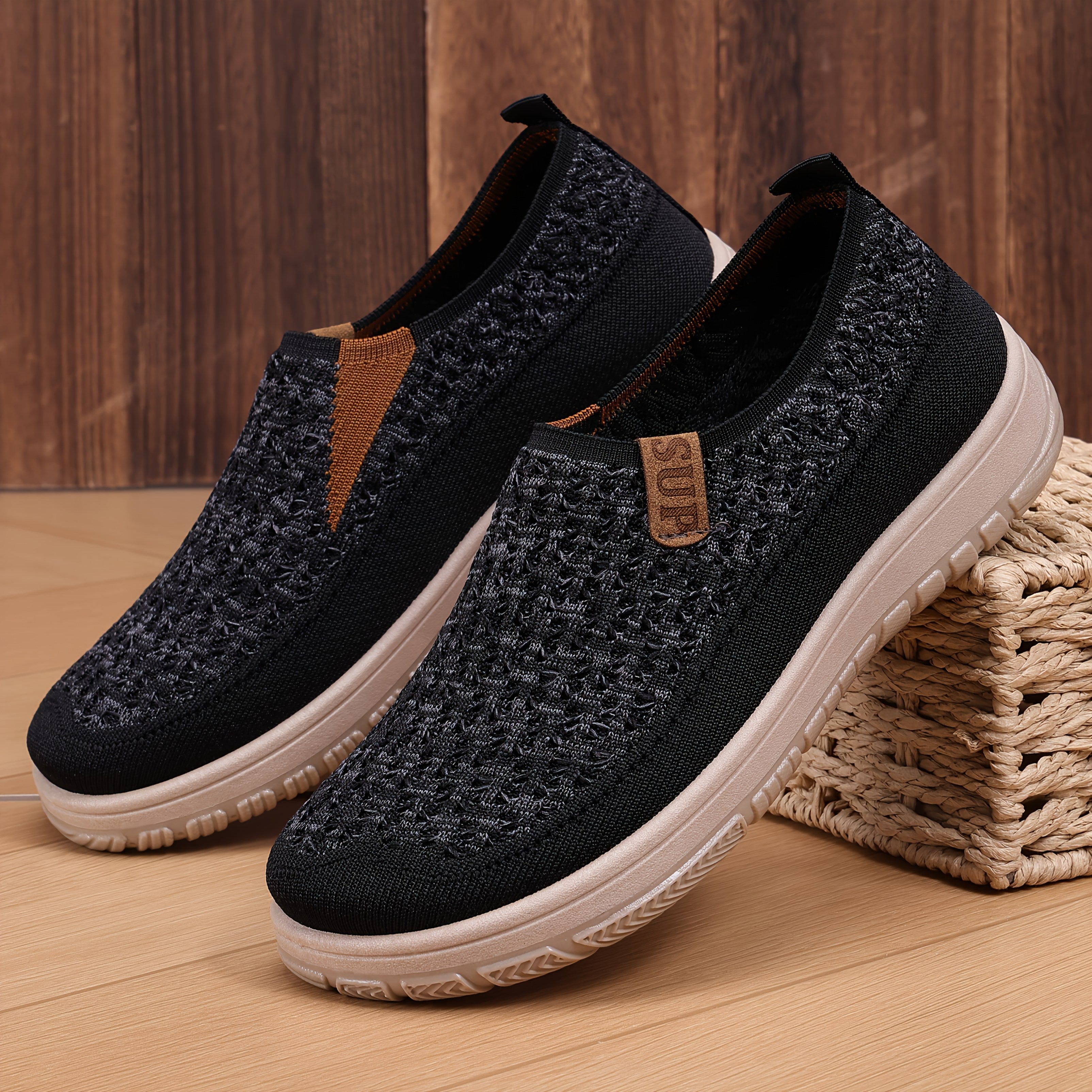 Women's Slip-On Casual Sneakers - Breathable Knit, Lightweight, All-Season
