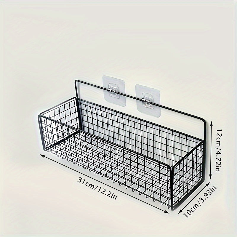 Rustic Cast Iron Bathroom Shelf Wall Mount No Drilling Metal Pipe Storage Organizer