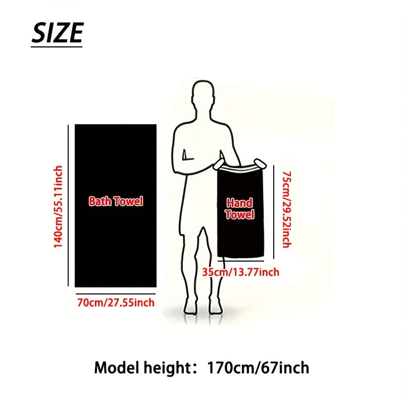 Coral Fleece Bath Towel Set 2 Pieces Quick-Drying Soft Absorbent Spa Home Use