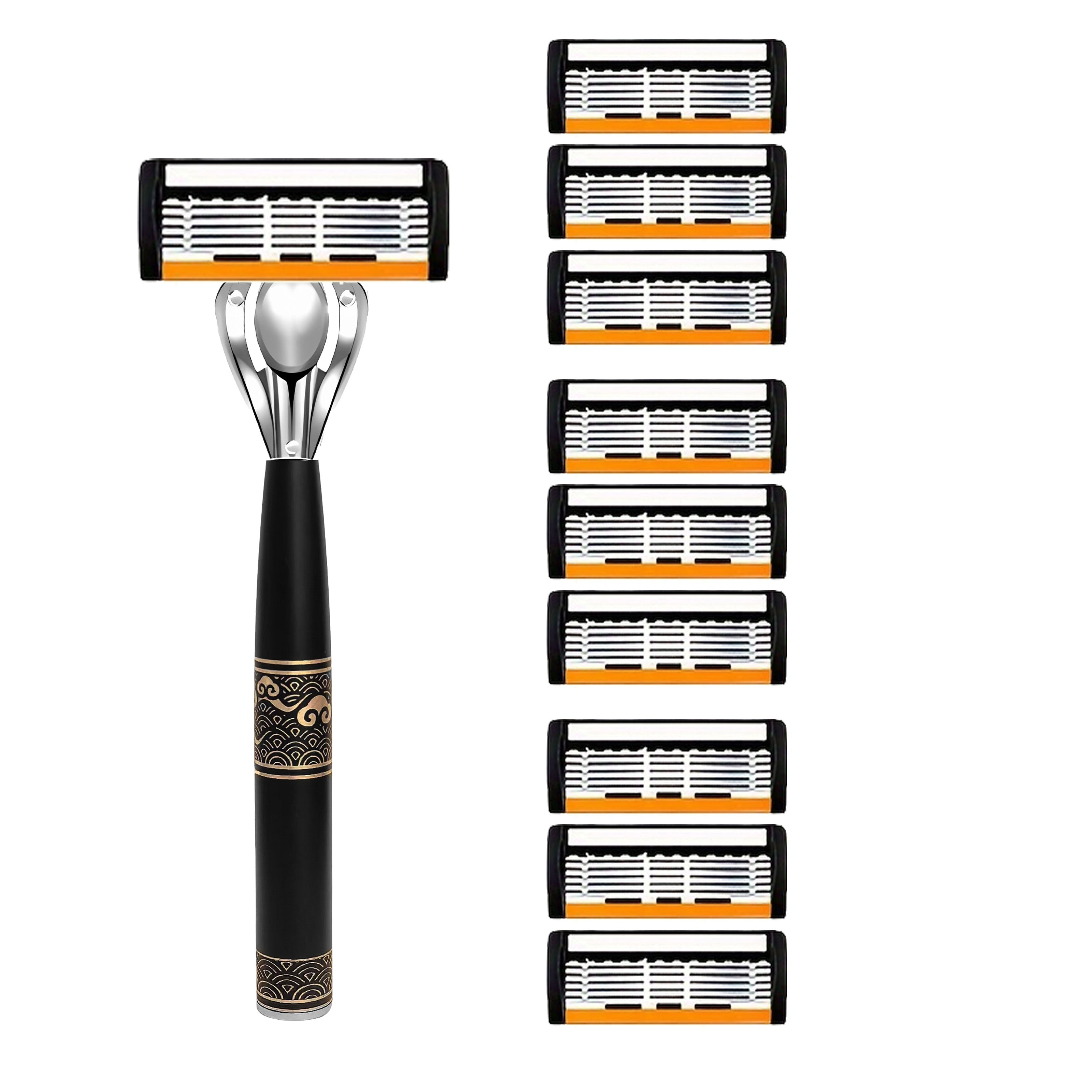 Men's Stainless Steel Safety Razor with Ultra-Sharp Blades for Close Shaving