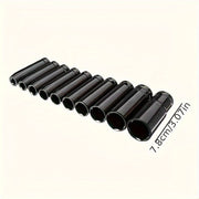 10-Piece Deep Impact Socket Set High-Strength Steel 1/2 Inch Drive for Tire Removal