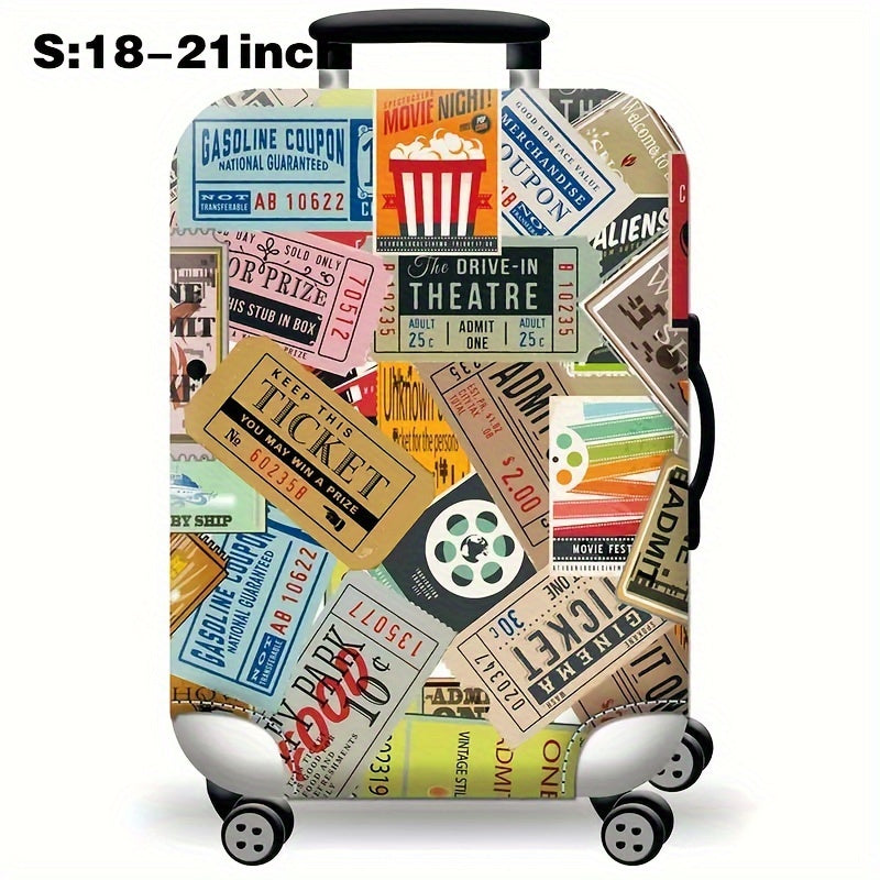Cartoon Patterned Elastic Luggage Cover for Travel Suitcase or Duffle Case
