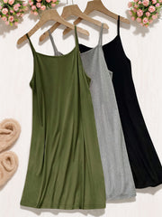 Женский комплект из 3 предметов ночная рубашка и бралет с однотонным цветом для полных женщин