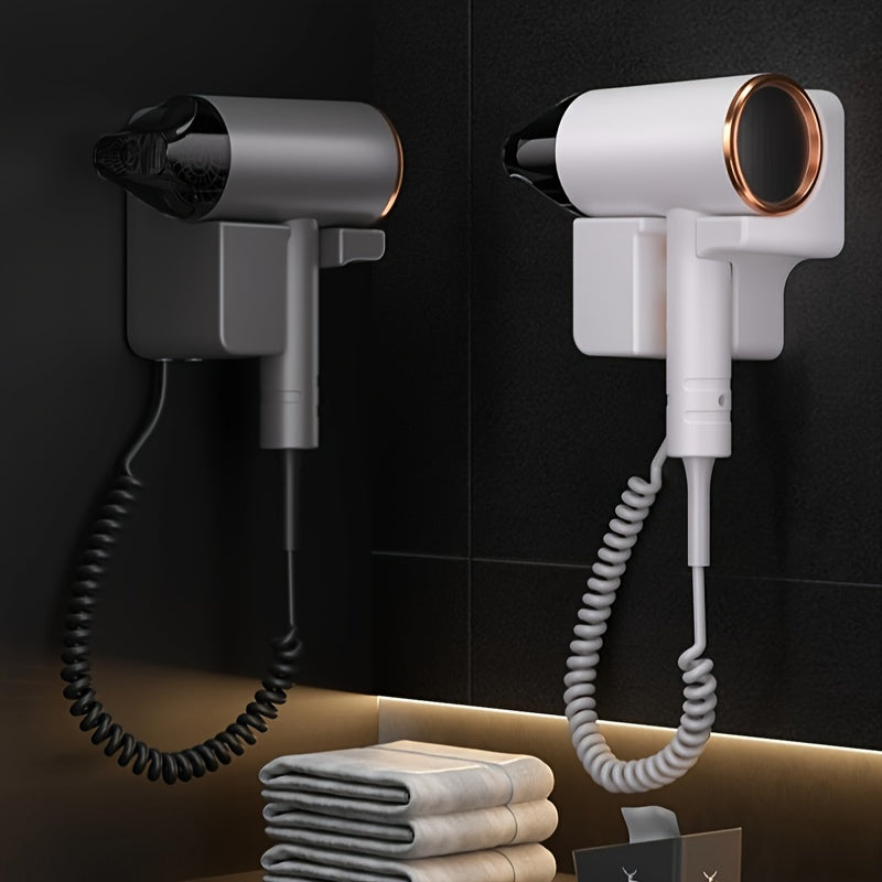 1200W Wall-Mounted Hair Dryer High Wind Power for Home Hotel Use with Nozzle and Hanging Rack