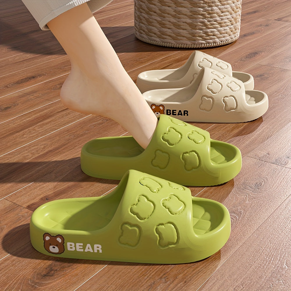 Женские мультяшные тапочки с утолщением для дома и улицы, slip-on, шлепанцы