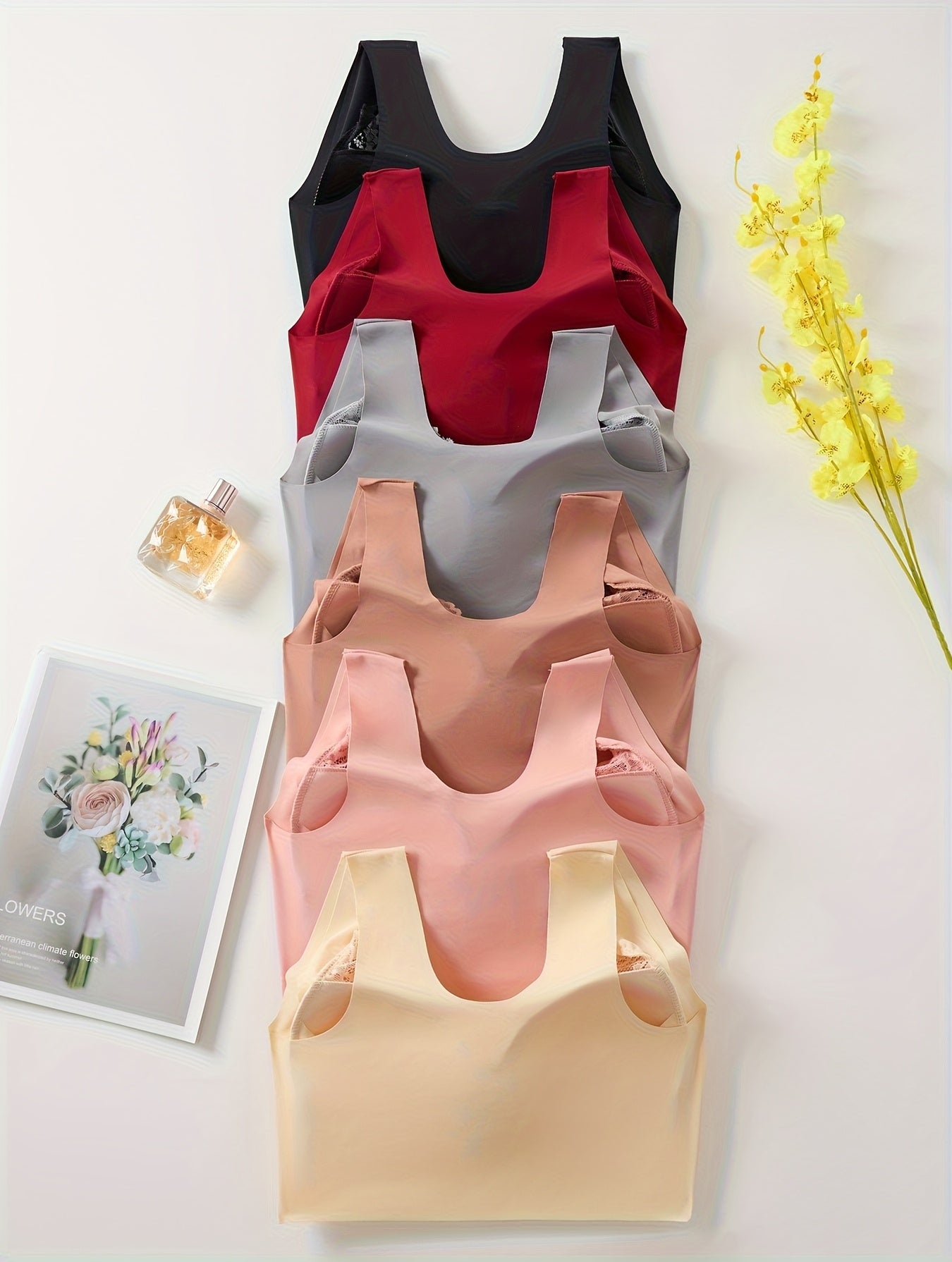 Women's Lace Bra 6 Pack Front Clasp No Underwire Comfortable Lift