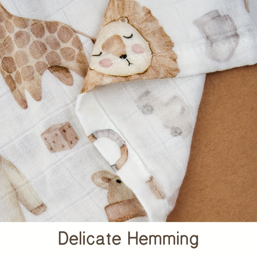 Baby Muslin Throw Blanket Bamboo Cotton Gauze Digital Print Wrap Towel Bath Towel