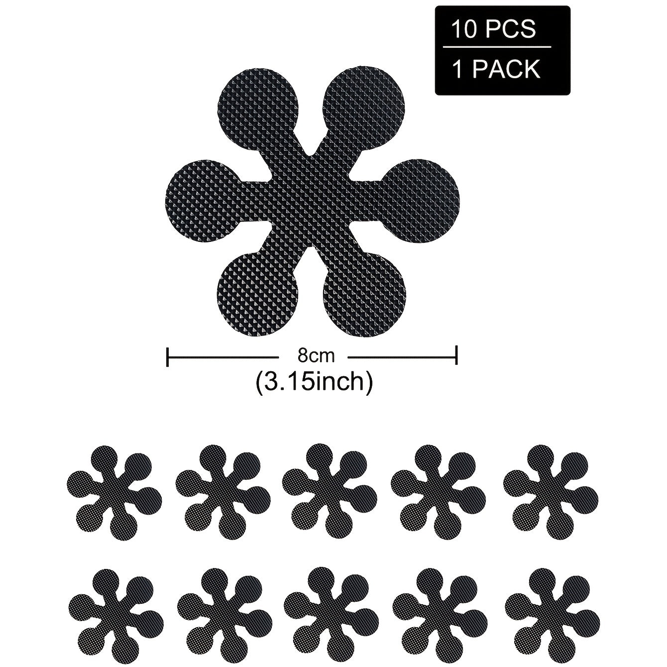 Set of 10 Non-slip Flower-Shaped Bathtub Stickers for Bathroom and Shower Safety
