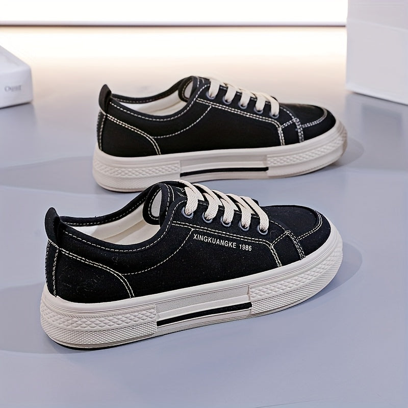 Ayollar uchun kanvas tekis poyabzal, nafas oladigan slip-on sport kiyimlari, engil va zamonaviy