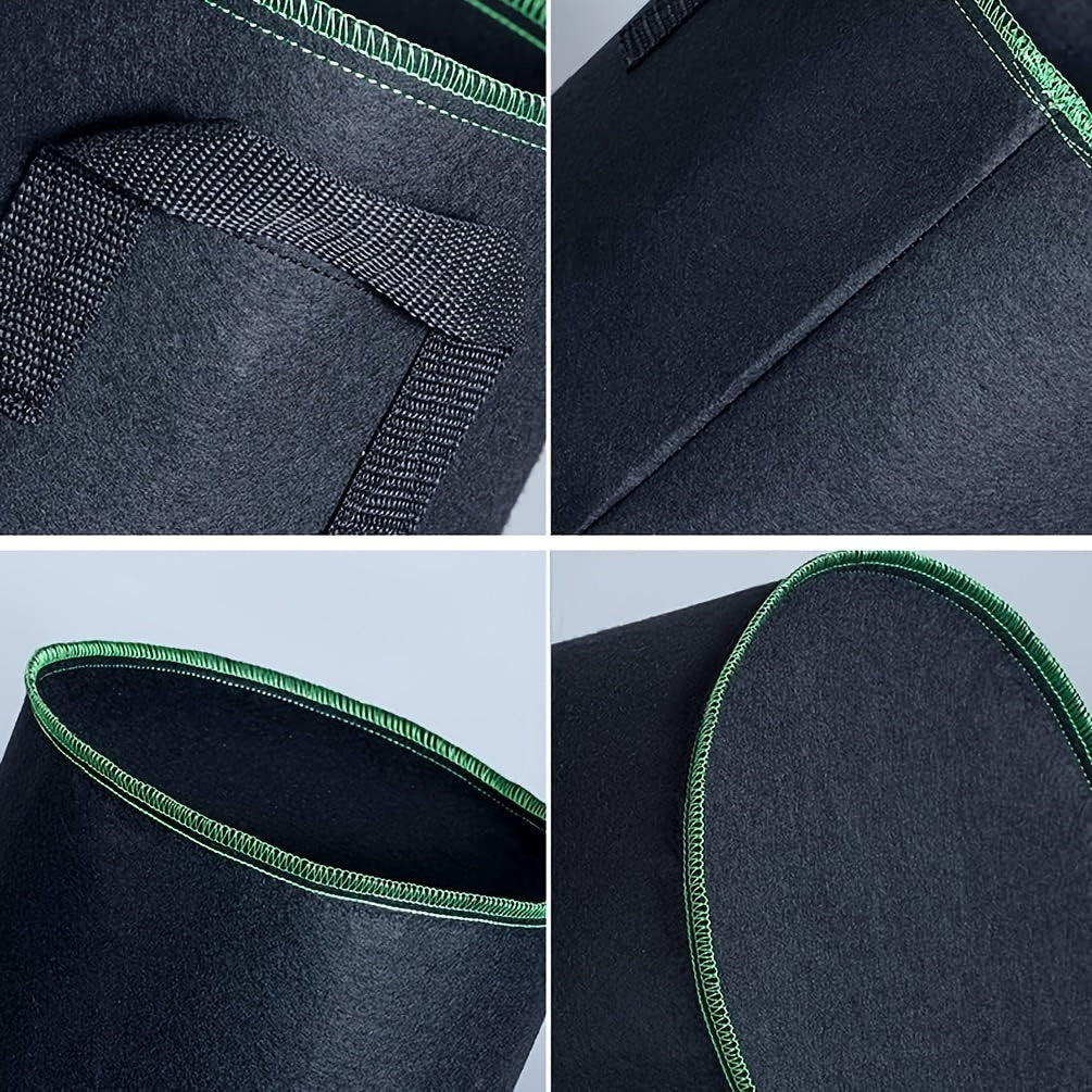 Set of 5 Thickened Non-Woven Planting Bags for Gardening Indoor Outdoor 11.36L 18.93L 26.5L 37.85L