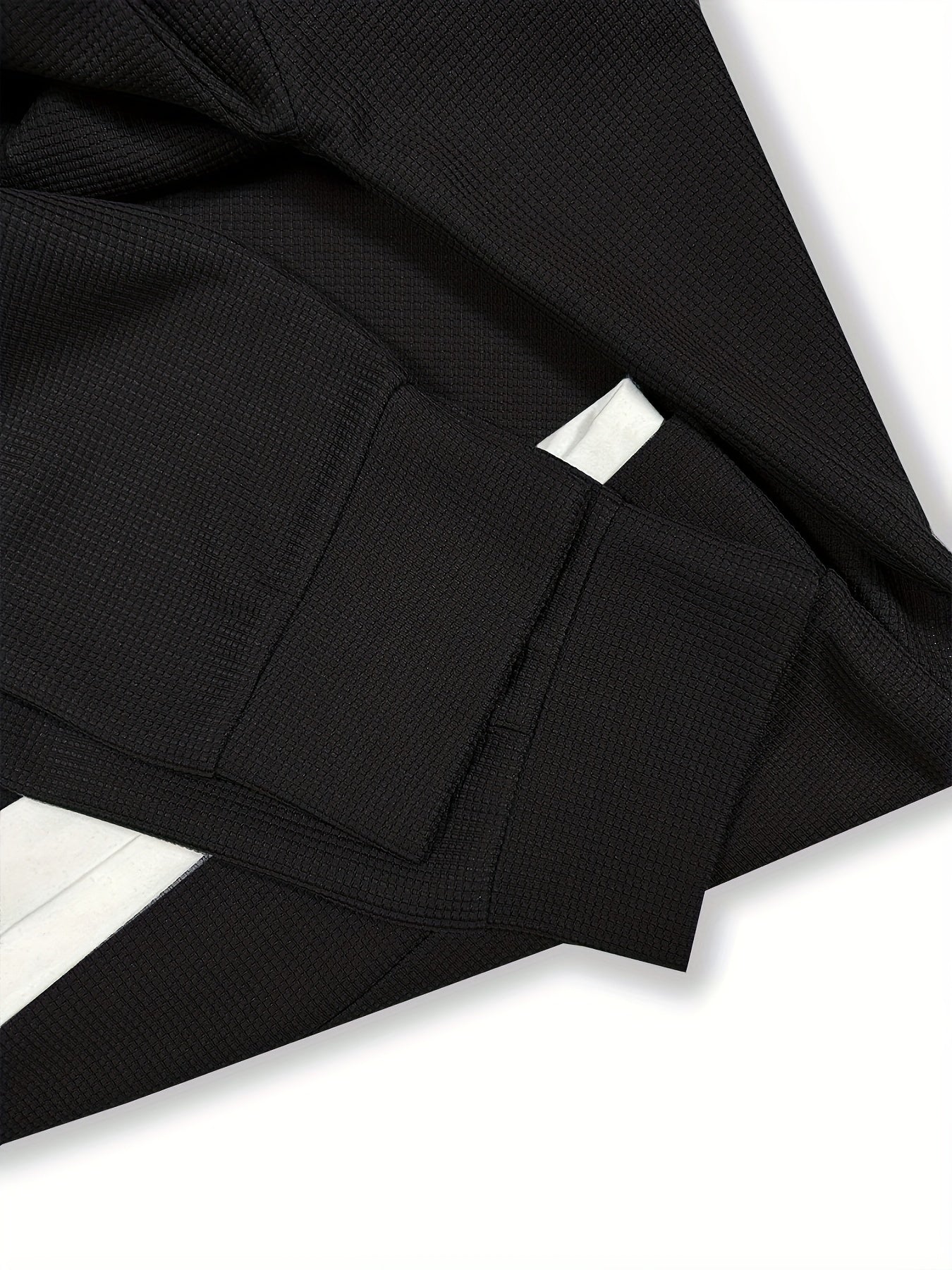 Men's Gray Waffle Knit Sweatsuit Set with Kindergarten Patch Matching Joggers Crew Neck Elastic Waist and Ankle Cuffs