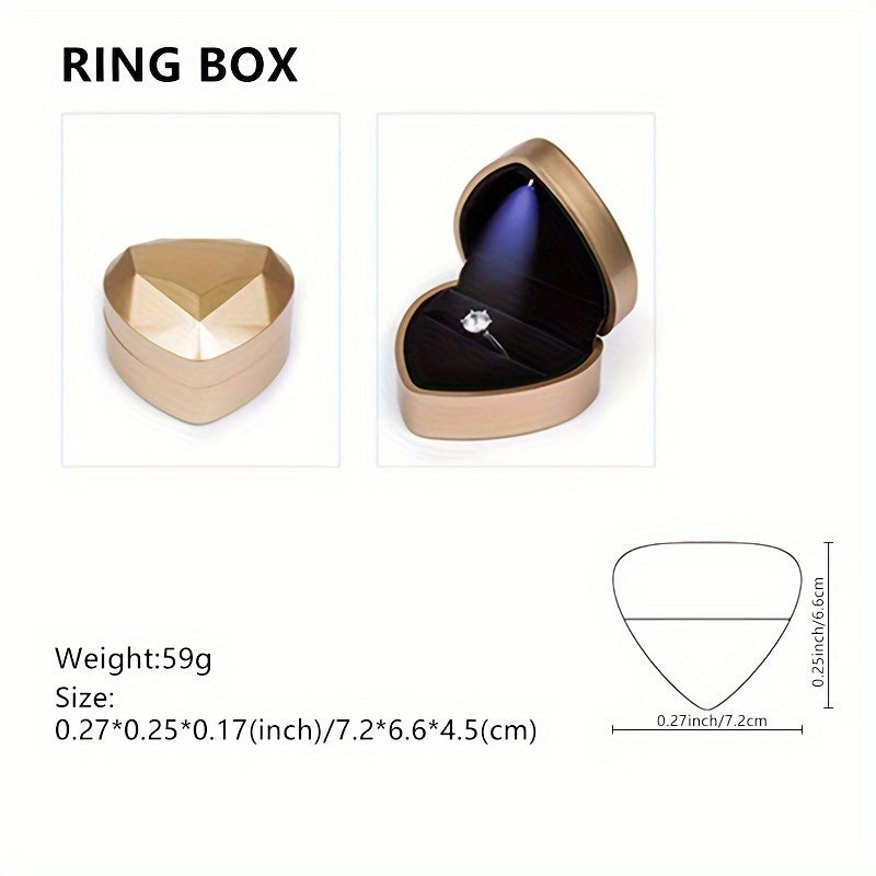 Joyero en forma de corazón con soporte para anillos para el Día de San Valentín en varios colores