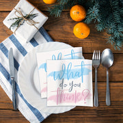 20 Pack Gender Reveal Paper Napkins Blue Pink White 16.5cm for Baby Showers Celebrations