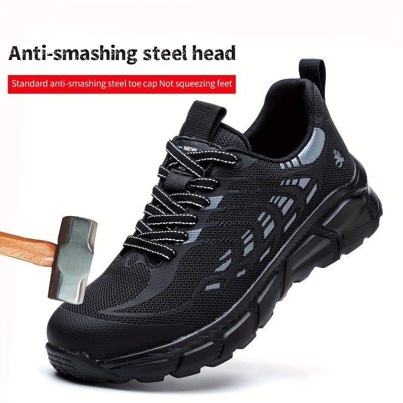 Men's Lightweight Safety Work Shoes Breathable Steel Toe Anti-Puncture Soft Sole All Seasons