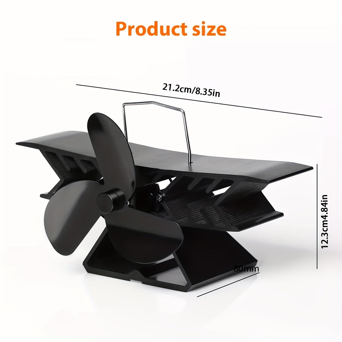 Fireplace Fan 3 Blades High-Speed Thermal Powered No Electricity Heating Cooling