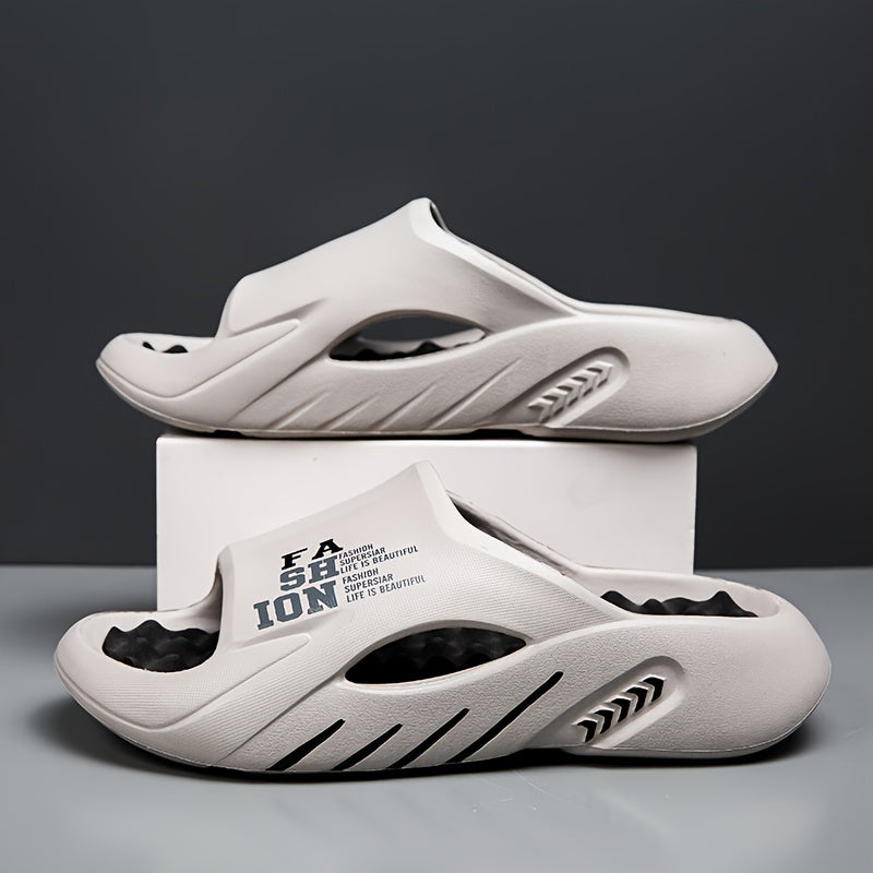 EVA Slides with Faith Print Thick Cushioned Sole Non-Slip Breathable Open-Toe for Beach Party Sports Sizes 5-9