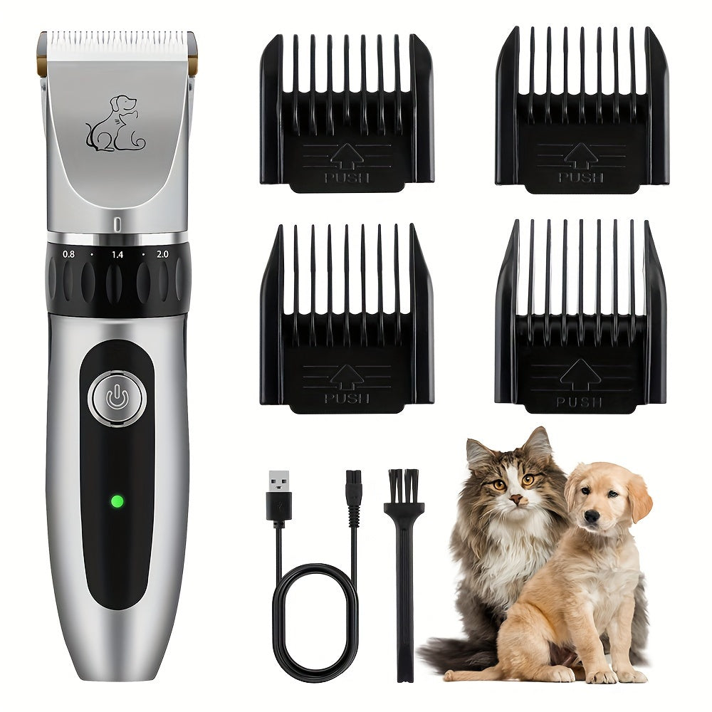 Electric Pet Hair Trimmer Rechargeable Battery Removable Blade for Dogs and Cats